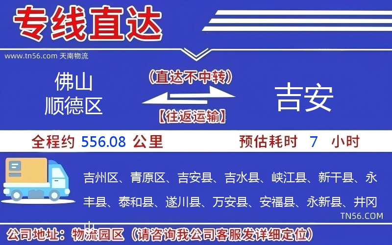 佛山顺德区到吉安物流公司 佛山顺德区到吉安物流公司