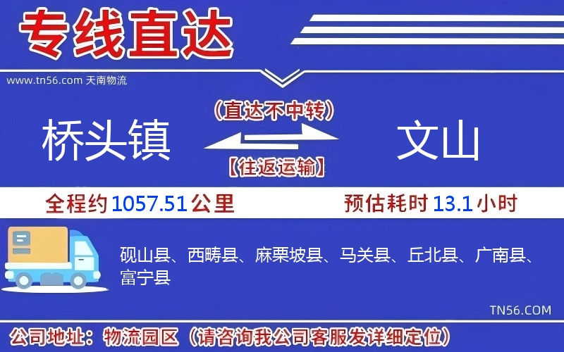 桥头镇到文山物流公司