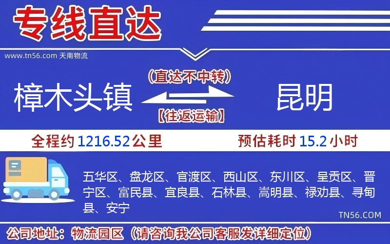 樟木头镇到昆明物流公司