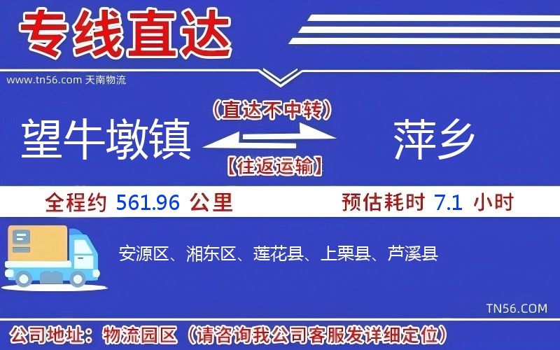 望牛墩镇到萍乡物流公司 望牛墩镇到萍乡物流公司