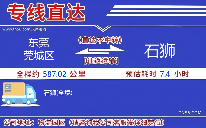 东莞莞城区到石狮物流公司