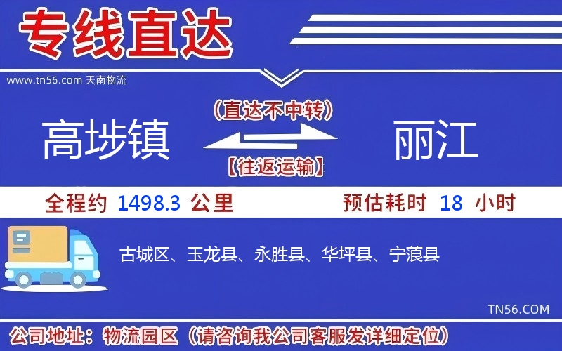 高埗镇到丽江物流公司