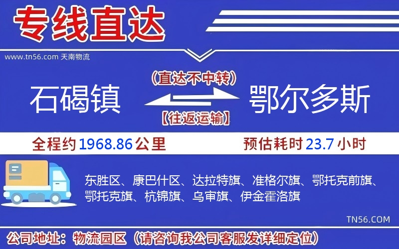 石碣镇到鄂尔多斯物流公司