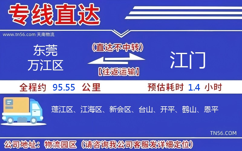 东莞万江区到江门物流公司