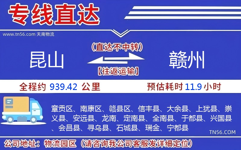 昆山到赣州物流公司